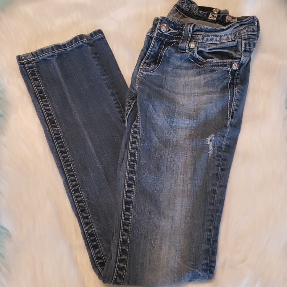 Miss Me Distressed Straight Leg Jeans